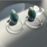 ひし方クリアフープピアス／2way／ピアス／イヤリング