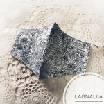 ▷立体マスク：モノトーンひまわり柄大人用◁