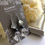 クリア 氷が溶けるようなシェルシルバー大人ピアス ♡ イヤリング / クリア / 夏ピアス / 涼感 / 上品  / アレルギー対応 / サージカルステンレス シルバー 氷 ピアス シェル スクエア