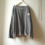 cottonリネンチェックの裾絞りプル