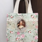マリーアントワネットのリボン刺繍の薔薇レースバッグ