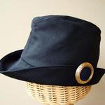 ハットhat06ウールピンストライプ微ラメ58cm秋冬帽子