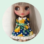 ドットレモンワンピース♡Blue