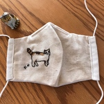 三毛猫手刺繍マスク