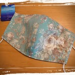真夏のマスク⭐薔薇のブーケ⭐アイスコットン⭐オパールグリーン⭐接触冷感⭐大人用手作り立体マスク⭐3層構造✨   