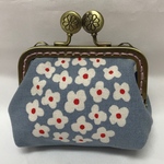 北欧調紫陽花サークルフラワー❣️がま口コインケース