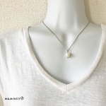 ステンレス製 ムーンストーンネックレス 2面カット小豆チェーン 幅1.6mm