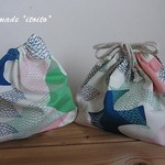 お弁当袋＆コップ袋セット　ｂｉｒｄ　アイボリー
