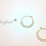 チェコオパールのフープピアス