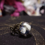 夜光海月の硝子標本リング