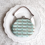 持ち手付き ミニがま口 チョコミント