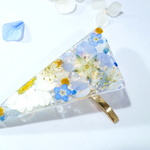 色んなお花の三角ポニーフック（ブルー系）