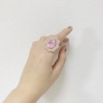 小花フレームのビジューリング