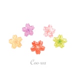 桜の和柄 ピアス(赤 桃 橙)