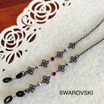 【再再…販】✨SWAROVSKIシャネルストーン＆クリスタルパールの大人シックなメガネチェーン (マスクチェーンとの2WAYも作成させて頂きます)