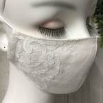 夏用　値下げ☔️ 立体マスクフレンチリネン&ミューファン抗菌防臭ダブルガーゼオフホワイト【送料無料】