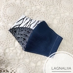 ▷立体マスク：デニム切り替え大人用◁