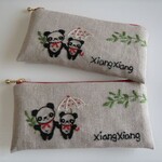刺繍のメガネポーチ（パンダ）