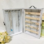 アンティークホワイトアクセサリー収納（ネックレス&ピアス）（20×30）