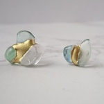 フローライトの金継ぎピアス