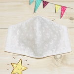 ✴︎夏用✴︎ コットンレース/花柄刺繍/ダブルガーゼ使用　大人用立体マスク