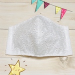 ✴︎夏用✴︎ コットンレース/サークル刺繍/ダブルガーゼ使用　子供用立体マスク