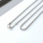 安心・安全☆サージカルステンレス 2ｍｍボールネックレスチェーン ★長さ60㎝まで自由にオーダー可能★