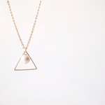 triangle with pearl ネックレス