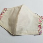 大人立体マスク　大きめ　花柄　女性シンプル　キナリ　国産ガーゼマスク