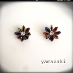 ※ご注文品  リバティとスワロフスキーのお花のピアス 