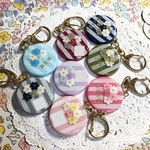 選べる8カラー☆名前入り！flowerブーケのミラーキーホルダー