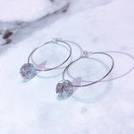 1粒ジルコニアのフープイヤリング/ピアス