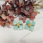 陶紫陽花のピアス