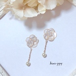 glitter wire flower ピアスorイヤリングor樹脂ピアス