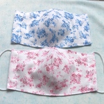 好評に付き、4セット追加し6セットに夏仕様です。薔薇柄🌹の涼感を感じるちぢみのマスクよりどり2枚700円です。