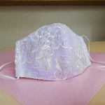 花柄レースマスク(ラベンダー)