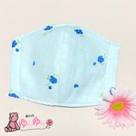 大人の可愛い青いお花マスク（耳ゴム付）