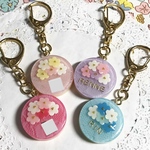 再販！選べる4種類♪名前入り☆レースflowerブーケケーキのキーホルダー