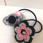 120-2  コアラちゃん お花 ヘアゴム 1個