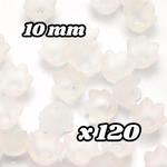【A371】 送料無料 [約180個] アクリルビーズ フラワー フロストクリア 10mm