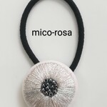 大人のお花刺繍　ヘアゴム