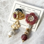 【ピアス】vintage button accessory