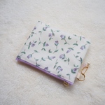 ★One side all skeleton pouch　LIBERTY　 Floating Flora　フローティング・フローラ　J19C　ラベンダー系ビニコのクリアポーチ