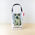 秋田犬 ハチ公「I ♡ PET」ペットボトルホルダー（ペットボトルバック）品番：KMアキタイヌ「会いたくて」お散歩バッグ【保冷・保温エコバッグ】🌟ラッピング対応🌟プレゼントにも♪