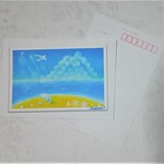 暑中お見舞い・残暑お見舞い絵葉書2枚セット　カモメと海　パステルアート ポストカード
