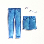 【ポストカード２枚セット】Love denim