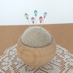 ＊NEW＊チェコビーズのまち針 5本セット ファイヤーポリッシュ Cセット             