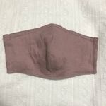 リネンの立体マスク＊保冷剤入れポケット付（スモークピンク）
