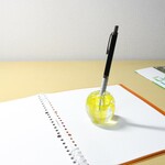 【送料無料】ガラスのペン立て　イエロー