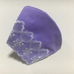 送料無料【レース 紫】立体マスク 姫 ラベンダー